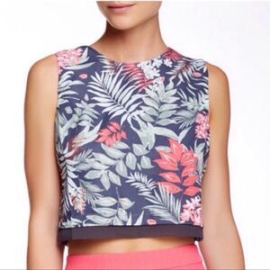 Sophie Rue floral print crop top back zip closure